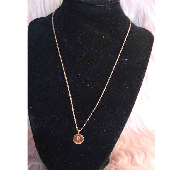 Pavoi Initial "R"  Rose Gold Necklace - Picture 1 of 2